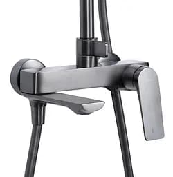 Душова система універсальна Qtap Vlasta New Gunmetal Black PVD з виливом QTVLA111GMB45651 - мініатюра 2