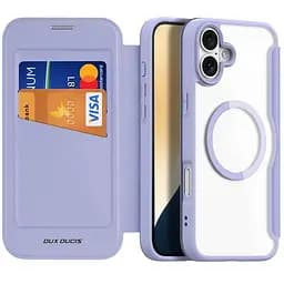 Чохол-книжка Dux Ducis Skin X Pro with MagSafe для Apple iPhone 16, 6.1 Purple