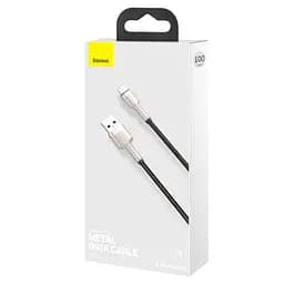 Кабель Baseus Cafule Series Metal Data Cable USB to Lightning 2.4A 2 м Чорний - мініатюра 3