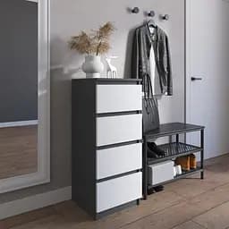 Комод Vays R-17, на 4 шухляди без ручок, вузький, ЛДСП 40×40×98 см - для передпокою, спальні, коридору - мініатюра 10