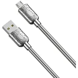 Кабель NB216 USB A - Micro B 2.4 А 1 м сріблястий