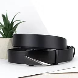 Ремень кожаный мужской HC-3463 (125 см) черный на автомате