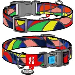 Нашийник для собак Waudog Nylon Вітраж, з QR-паспортом, пластиковый фастекс, M, 24-40х2 см - мініатюра 3