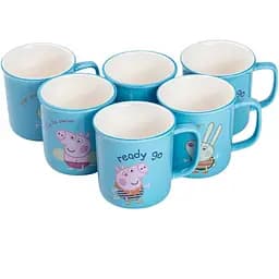 Набор чашек детских керамических Yiwu Summer Time 6 шт. 150 мл голубой HP-15-17-1