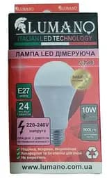 Лампа доммерующая LED A60-10W-E27-4200K 900Lm LU-A60-10274D 220-240V (20233)(гар. 24 мес) TM LUMANO