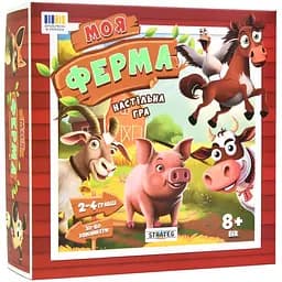 Настільна гра Strateg Моя ферма ігрове поле фішки з тваринами (30435)