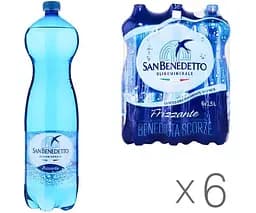 San Benedetto, 1,5 л, Упаковка 6 шт., Сан Бенедетто, Вода мінеральна газована, ПЕТ - мініатюра 2