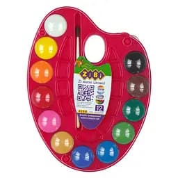 Акварельні фарби на палітрі ZiBi Kids Line 12 кольорів (ZB.6558-10)