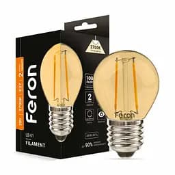 Світлодіодна лампа Feron Filament LB-61 2 Вт E27 2700K золото