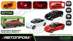 
Машинка металева Tesla Model 3 1:24 АВТОПРОМ світло звук двері AP7728 - мініатюра 3