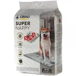 Пеленки Croci Super Nappy для собак принт газета 84×57 см 60 шт