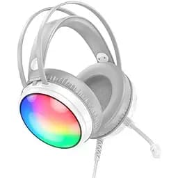 Наушники накладные Borofone BO108 игровые с микрофоном и LED подсветкой Jack 3.5 белый