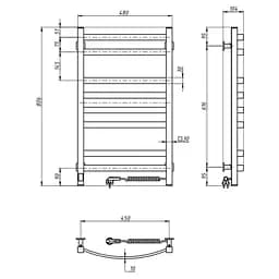 Сушка для рушників електричний Avalon 800х480х104мм Navin van0000943 - мініатюра 9