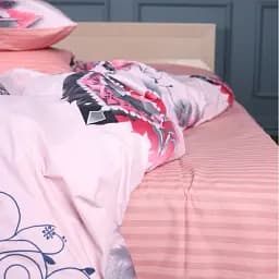 Простирадло Mirson 17-0724 Diamond Hearts 200x220 см Ranforce Elite рожеве (2200010688559)