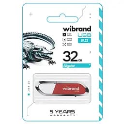 Флеш-накопичувач Wibrand USB 2.0 Aligator 32Gb Dark Червоний - мініатюра 2