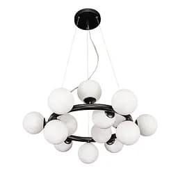Люстра стельова LED Levistella 761J2029-15-S BK+WH, чорний метал, білий плафон, сучасний стиль