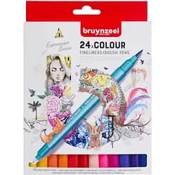 Набор двусторонних кистей-линеров Bruynzeel BRUSHPEN, 24 шт.