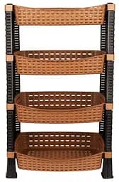 Этажерка для овощей 4-х ярусная Violet House 0761 Ротанг Эко Cream (6768577)