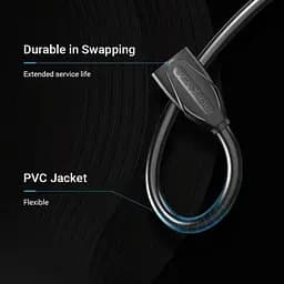 Подовжувач HDMI-HDMI v.2.0 Vention M/M PVC Shell 4K 60Hz 18Gbps gold-plated 0.5m Black (AAXBD) - мініатюра 2