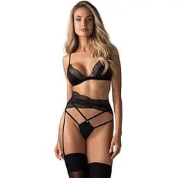 Комплект белья Obsessive Lobellis XL/2XL черный