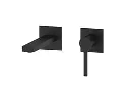 Смеситель для умывальника скрытого монтажа черный Nett QB-22 Черный матовый