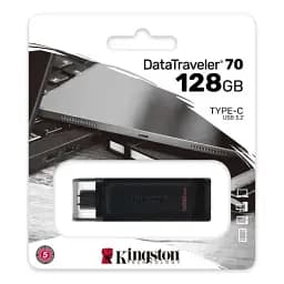 Флеш накопичувач USB 128Gb Kingston DataTraveler 70, Black, Type-C 3.2 Gen 1 (DT70/128GB) - мініатюра 3