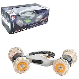 Машинка HG4 27-03 трюкова р/к, 31.5 см, два пульти, світло, музика, акумулятор, пара, сіра