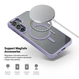 Чехол Samsung Galaxy S24 Plus 5G (SM-S926), Unit MagSafe, фиолетовый, прозрачный, магсейф, противоударный, магнитный, панель-накладка с поддержкой MagSafe, с поддержкой беспроводной зарядки, TPU+PC, защита всего корпуса, ударопрочный - мініатюра 4