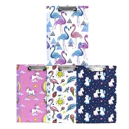 Планшет Фламинго с металлическим зажимом А4, 2 мм, mix4, 1 шт./этикетка