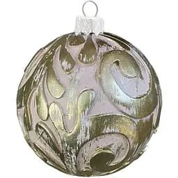 Набір ялинкових іграшок Dashuri Вінтаж 2 штуки по 8 см із золотою поталлю, пудра 80130402