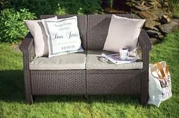 Диван садовий Keter Corfu II Love seat пластиковий коричневий - мініатюра 5
