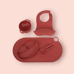 Набор силиконовой посуды для прикорма детей на присоске, 6 предметов, coral