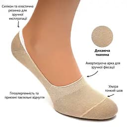 Набір 5 пар безшовних дихаючих слідів з силіконом ORGANIC cotton JILL ANTONY 35-37 - мініатюра 3