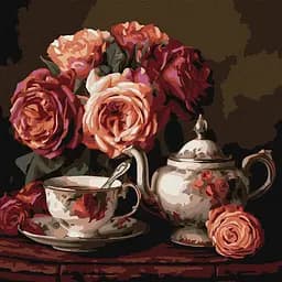 Картина за номерами "Троянди в темряві" ©art_selena_ua Ідейка KHO3331, 40x40 см