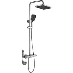 Душовя система Rea Rob з термостатом і виливом nikiel brushed REA-P6624, Нікель