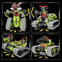 Конструктор робот програмований STEM-робот 5 в 1 Robots  Variable Warrior з пультом і додатком робот-трансформер для дітей на радіокеруванні, 705 деталі - мініатюра 4