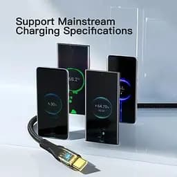 Кабель Essager USB Type-C to USB Type-A PD QC 7A Cable 100W 2м, чорний (EXCT-XJA01-P) - мініатюра 6