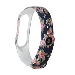 Силіконовий ремінець для фітнес браслетів Xiaomi Mi Band 3/4, Silicone, blue flowers, зі зручною застібкою, на фітнес трекер та смарт годинник, ArmorStandart (ARM52066) - мініатюра 3