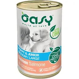 Влажный корм для щенков Oasy OAP Monoprotein Puppy &amp; Junior Medium/Large лосось 400 г