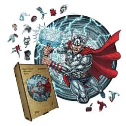 Деревянный фигурный пазл Тор, А3, Картонная коробка 200 элементов