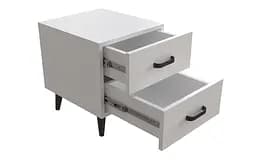 Тумба Вива 2 на конусных ножках Ferrum-decor 41x35x40 Черный металл ДСП Белый 16 мм (FRD-106815)