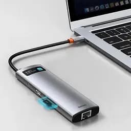 Usb-хаб (адаптер) Baseus Metal Gleam Series 8-in-1 Type-C to HDMI+Usb WKWG050013 - мініатюра 2