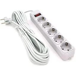 Мережевий подовжувач Gembird SP5, 220В 10А, 5 розеток, 10 м, Gray, Q20