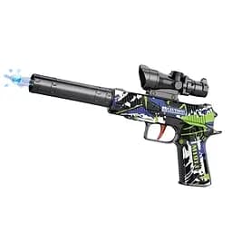 Пістолет 804 Y-01, механічний, глушник та приціл, стріляє орбізами, зелений