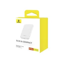 Зовнішній акумулятор Baseus Magnetic Mini Wireless Fast Charge Power Bank 5000mAh 20W Stellar White（With Simple Series Charging Cable Type-C to Typ (P10022107223-00) - мініатюра 2