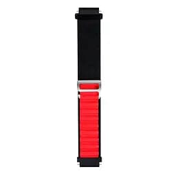 Ремінець для Samsung Galaxy Watch 3 41mm - чорно-червоний Watchbands NormalCloth Wave ширина кріплення 20мм нейлоновий (W25-6WB52778031) - мініатюра 3
