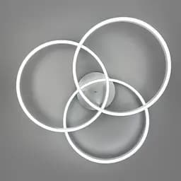 LED світильник білий на 3 кільця у сірому корпусі Ø 80 см | Арт. A 55065/3 Silver+CH | Line F