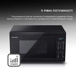 Мікрохвильовка з грилем Sharp YC-MG02E-B - мініатюра 9