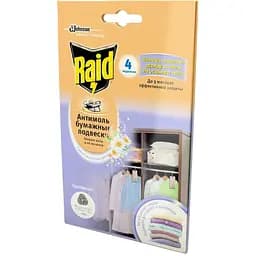 Паперові підвіски Raid антимоль з ароматом весняних квітів 4 шт.