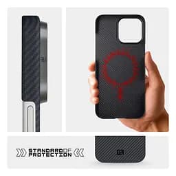 Чехол ArmorStandart BlackIcon Aramid Twill MagCase для Apple iPhone 16 Pro Max Black (ARM90152) - мініатюра 7
